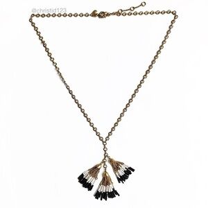 J. Crew Beaded Tassel Necklace